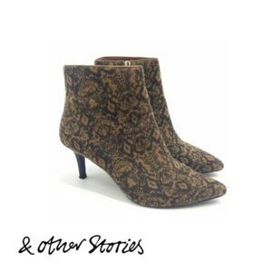 & Other Stories Sharply pointed stiletto ankle boots in smooth pony hair